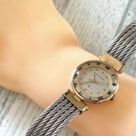 Philippe Charriol Swiss Quartz Watch– Stainless Steel Cable Bracelet. 29mm - Picture 10 of 13